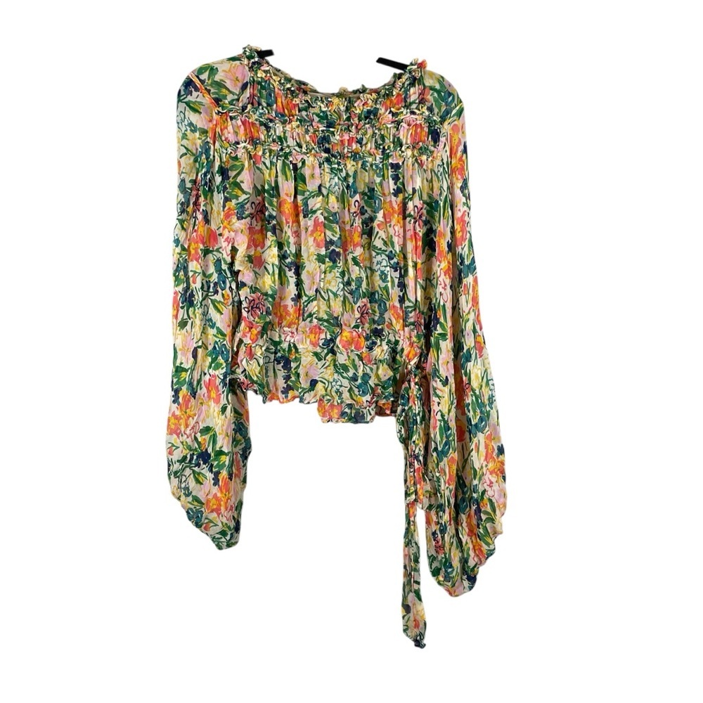 Ted Baker Kesara Floral Smocked Blouse Size 4 (US 10)